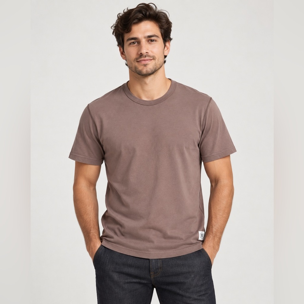 Reigning Champ Men's M Brown Cotton T-Shirt Made in Canada Lightweight Tee